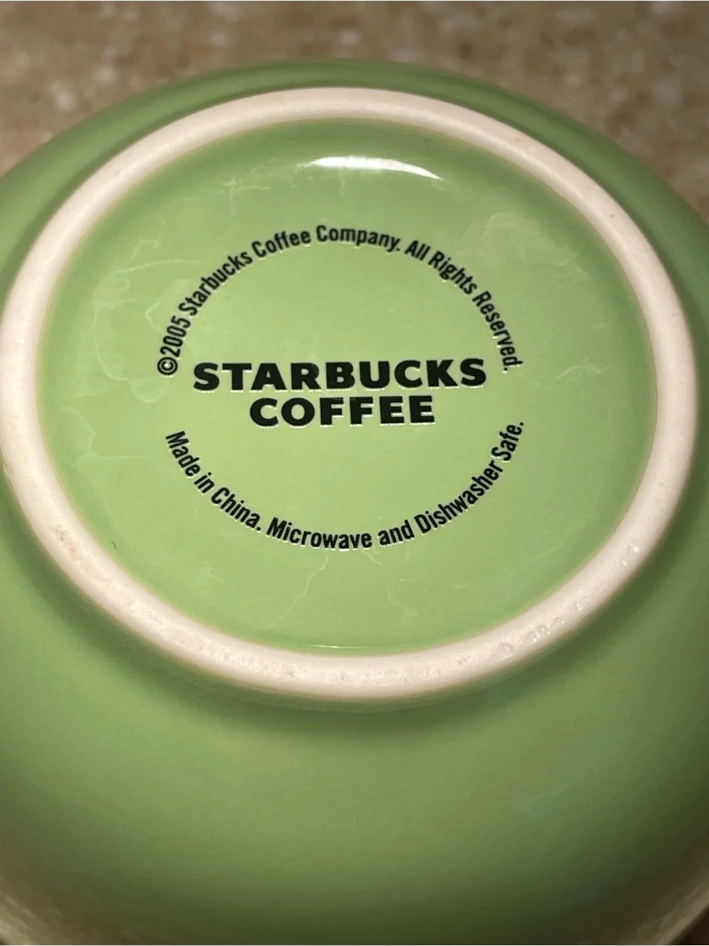 2005 Starbucks Pastel Green Polka Dot Mug
